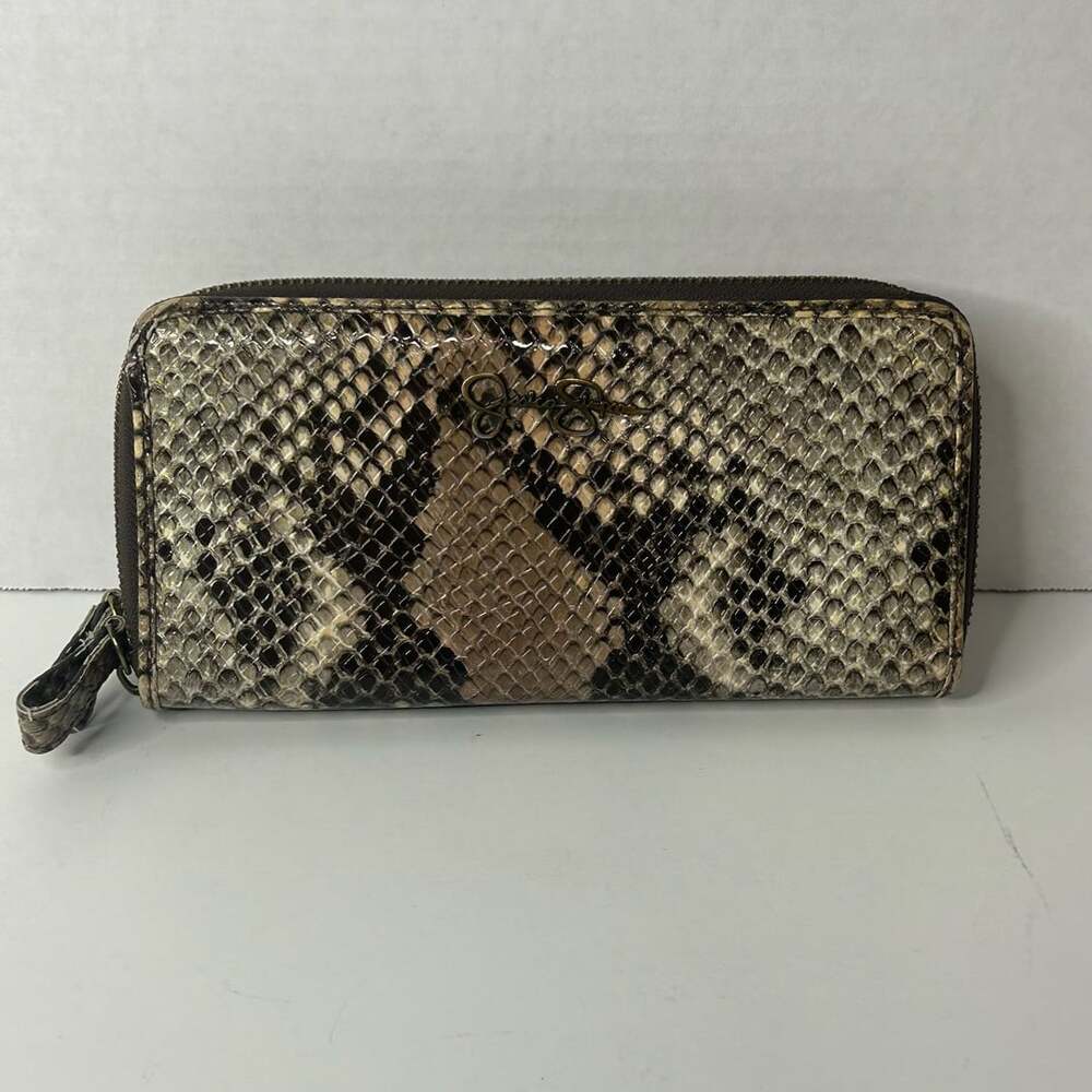 Jessica Simpson Python Print Faux Leather Zip-Around Wallet